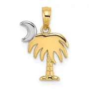 14K Yellow Gold & Rhodium-Plated Charleston Palm Tree Pendant