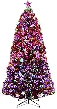 Jingle Jollys Christmas Tree 1.8m LED Xmas Trees Fairy Light, Decorations Holiday Party Gift Home Garden Store Decor, 6ft Multi Colors Optic Fibre Lights Effect Star Topper Indoor