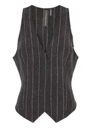 Norma Kamali Striped Stretch-jersey Vest - Black - M (UK12 / M) M (UK12 / M)