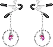 Sex Bondage Large Metal Nipple Clamp With Chain And 1Crystal Pendant Adjustable Nipple Clips SM Sex Games For Couple for Couples on Bed Restraints Toys