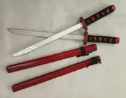 2x Wooden Katana Samurai Sword for display Cosply MR Black