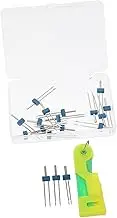 NUOBESTY Sewing Machine Needles 19pcs Twin Needles Sewing Accessories Storage Box Threader Included