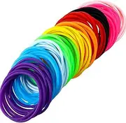 Multicolor Silicone Jelly Bracelets H Ties for Girls Women, 100 Pieces (Non Luminescent)