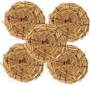 NOLITOY 5pcs Natural Grass Bird Nest Decorations for Crafts Easter Party and Home Rustic Bird Nests Table Decorations and Wedding Favors