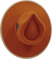 [Generic] Classic Wide Brim Fedora Hat Patchwork Jazz Caps with Belt Unisex Church Hats Wedding Party Dress Hats