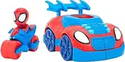 Spidey and Friends SNF0113 2 n 1 Strike Feature Vehicle-Launch Web Cycle-Must-Have Toy for All Spidey Fans