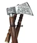Axe Head Handle Walking Stick Wooden Men Women Cane Antique vintage Cane