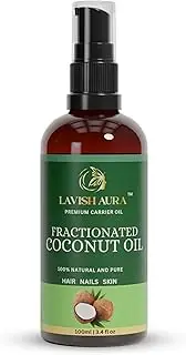 lavish Aura Fractionated Coconut Oil - 100ml - 100% Pure and Natural - Premium Grade Oil for Skin and Hair - Carrier Oil - Hair and Body Oil - Massage Oil - Hair Tonic