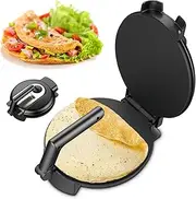 Electric Roti Maker,10 inch Non-Stick Coating Roti Press Tortilla Maker,Chapati Maker Machine,Double-Sided Heating Crepe Machine with Anti-scalding Handle and Indicator Lights