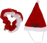 GALPADA 1 Set Dog Cat Xmas Party Hat Neckerchief Costume Festive Pet Dressing Prop for Dogs Cats Comfortable Breathable Material for Holiday Celebrations
