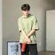 【M-3XL】素色短袖T恤男士夏季百搭韓版寬鬆綠色polo衫