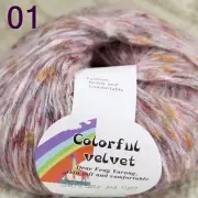 Sale 1BallsX50g Fluffy Soft Colorful Velvet Rugs Shawls Blankets Crochet Yarn 01