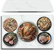 PAYISHO Electric Server Warming Tray,Food Warmer for Parties,9 Adjustable Temperature Control,6 Hours Timer,Ultra Slim Warming Tray,for Buffets,Restaurants,House Parties,Party (Marble)