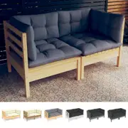 Solid Wood Pine 2-Seater Garden Sofa with Cushions Seat Multi Colours vidaXL