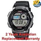 CASIO DIGITAL WATCH AE-1000 10Y BATTERY WORLD MAP AE-1000W-1B BLACK 2Y WARRANTY