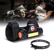 2-in-1 UTV Dome Light with Headlamp Strap, 1200mAh Rechargeable LED Interior Light for UTV ATV RZR Polaris Can-Am Dune Buggy Golf Cart Off-Road Vehicle, Universal 1.5’’-2’’ Roll Bar Cage Mount -1PC
