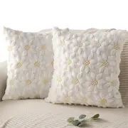 2Pcs Spring Floral Throw Pillow Covers for Couch Sofa Bed Square Cushion Cases