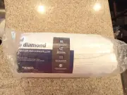 233 TC Cambric Cotton Diamond Quilted Feather/Down Jumbo Pillow 2-Pk White