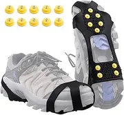 Azarxis Walk Traction Ice Cleat Spikes Crampons with 10 Spikes Snow Grips Stretch Footwear Traction for Walking, Jogging, Climbing, Hiking on Snow and Ice