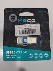 High Speed Type C Metal Ultra Mini Dual USB 3.0 32GB Flash Drive Meco Eleverde