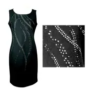 Pierre Cardin Wool Blend Black Dress Subtle Rhinestone Sparkles Size 6/8
