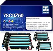 Compatible 78C0Z50 Imaging Unit Kit Replacement Drum Unit High Yield Work for Lexmark C2325 MC2325 C2425 MC2425 MC2535 MC2640 CS321 CS421 C5521 C5621 CS622 CX421,3 Set-78C0Z50