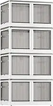 Storage Bins Storage Box with Door Collapsible Storage Bins Trunk Organizer Folding Storage Box White Stackable Plastic Closet Organizers Organization