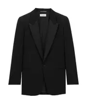 Saint Laurent Single-Breasted Tuxedo Blazer IT52,IT50,IT48,IT46 black