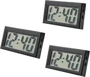 Luxshiny 3 Pcs Mini Mute Car Clock Digital Dashboard Clocks for Vehicles Home Numbers Screen Precision Timing for Office Decoration