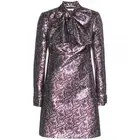 SAINT LAURENT YSL Tie Collar Mini Dress Lurex Techno Jacquard FR 34 US 2 $4,790