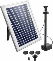 Solar Pond Pump Submersible Water Fountain Battery Kit LED Lights 4.3FT Garden