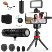 iVlog-Interview iPhone Vlogging Kit with DoubleMic, Phone Mount, Tabletop Tri...