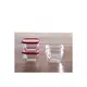 HARIO 迷你方形紅色玻璃收納盒4件組 醬料盒 保鮮盒 儲存容器