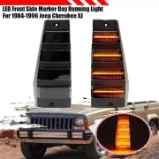PAIR Somke LED Front Corner Signal Lights For Jeep Cherokee XJ Wagoneer Comanche