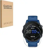 HYGMOCC Screen Protector for Garmin Forerunner 255/255 Music 46mm Smartwatch Tempered Glass Film, 9H Hardness,Anti-Scratch,High Definition,Bubble Free (2 pcs)
