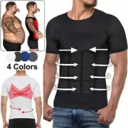 Mens Compression Vest T-Shirt Moobs Slimming Tummy Control Body Shaper Tank Tops