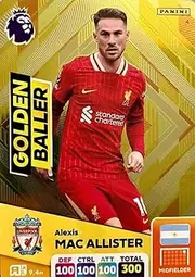 Panini Premier League 2024 2025 Alexis Mac Allister Golden Baller Trading Card