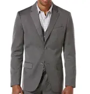 Perry Ellis Men's Gray Alloy Textured Herringbone Blazer Jacket Size 38 $175