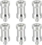 uxcell Camera Spigot Screws Converter 3/8" x 1/4" Female to Male, 6 Pack Tripod Screw Adapter Spigot Stud for Light Stand Hot Shoe Cold Shoe Adapter Ball Head Flash, Silver