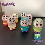 ATAYLOR 2 件雨衣蠟筆 SHIN-CHAN 裝飾品,桌面裝飾樹脂娃娃蠟筆 SHIN-CHAN 小模型,汽車飾品動