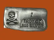 Masonic Mason Lodge Memento Mori Skull Silver Gram Bar Token Ounce OZ 33 SLV $ X