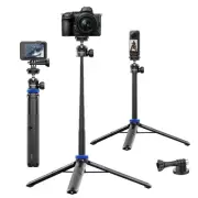 Selfie Stick Tripod for Gopro Camera, 62" Extendable Tripod Stand with 360° B...