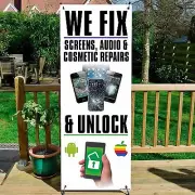 WE FIX & unlock mobile phones, Mobile Phone, Pawnbroker, Sign Banner System