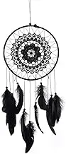 Black Dream Catchers, Lace Wall Hanging Home Decor, Feather Dream Catchers with Pendant for Home Wall Ornaments Craft