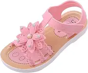 [CsgrFagr] Litter Girls Glitter Sandals 3 Strap Open Toe Hook and Loop lats Shoes Soft Sole Flower Slipper with Slingback