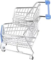 KOMBIUDA Mini Shopping Cart Shopping Bag Portable Trolley Cart Foldable Shopping Trolley Collapsible Wagon Grocery Shopping Cart with Wheels Rolling Cart Bar Cart Plastic