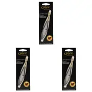 3PK Glam By Manicare Steel Precision Brow Grooming Scissors Eyebrow Tool