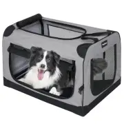 Collapsible Dog Crates for Medium/Large Dogs, 3-Door Soft-Sided Pet Crate wit...