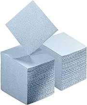 Disposable Cloth-Like Cocktail Napkins, 200 Pack 10" x 10" Linen-Feel Blue Denim Beverage Paper Napkins For Bar, Café, Wedding Or Party