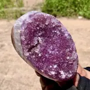 1.37LB Natural Amethyst geode quartz cluster crystal specimen Healing